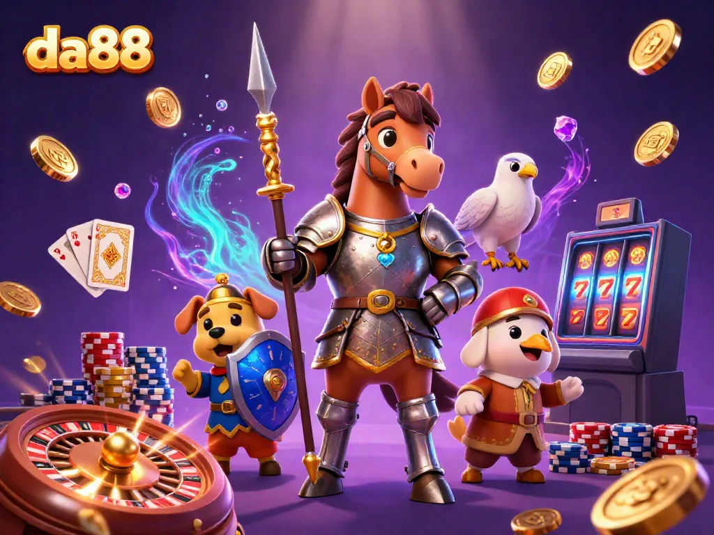Engage in thrilling gameplay at da88 with vibrant characters and casino elements in dynamic action.