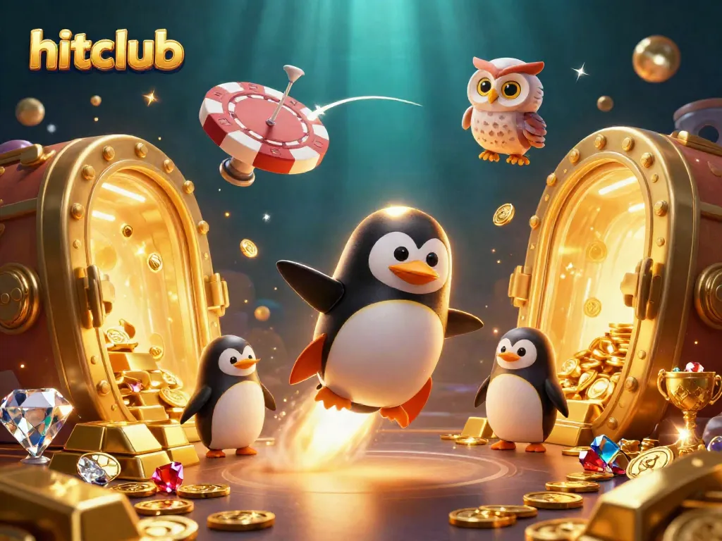 Join hitclub as the golden penguin embarks on a thrilling casino adventure, conquering space!