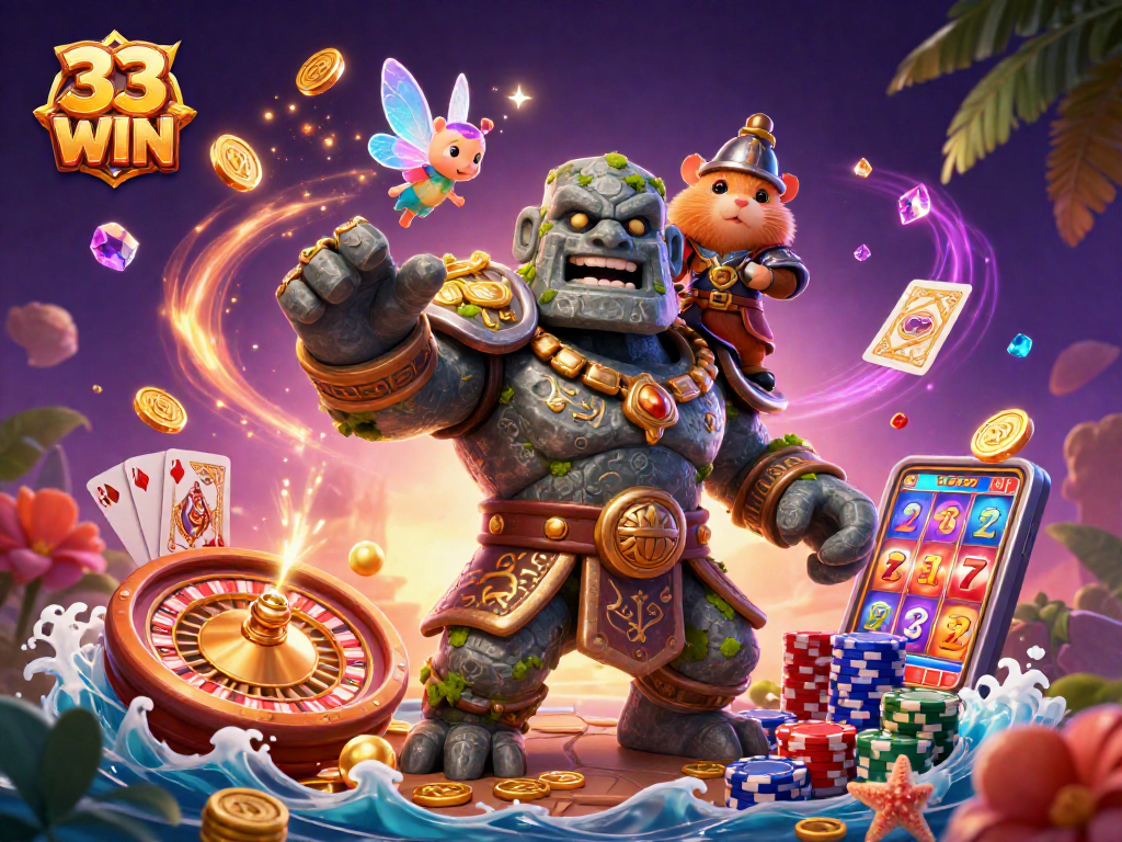 Experience thrilling adventures in 33 WIN with a magical scene filled with casino excitement!