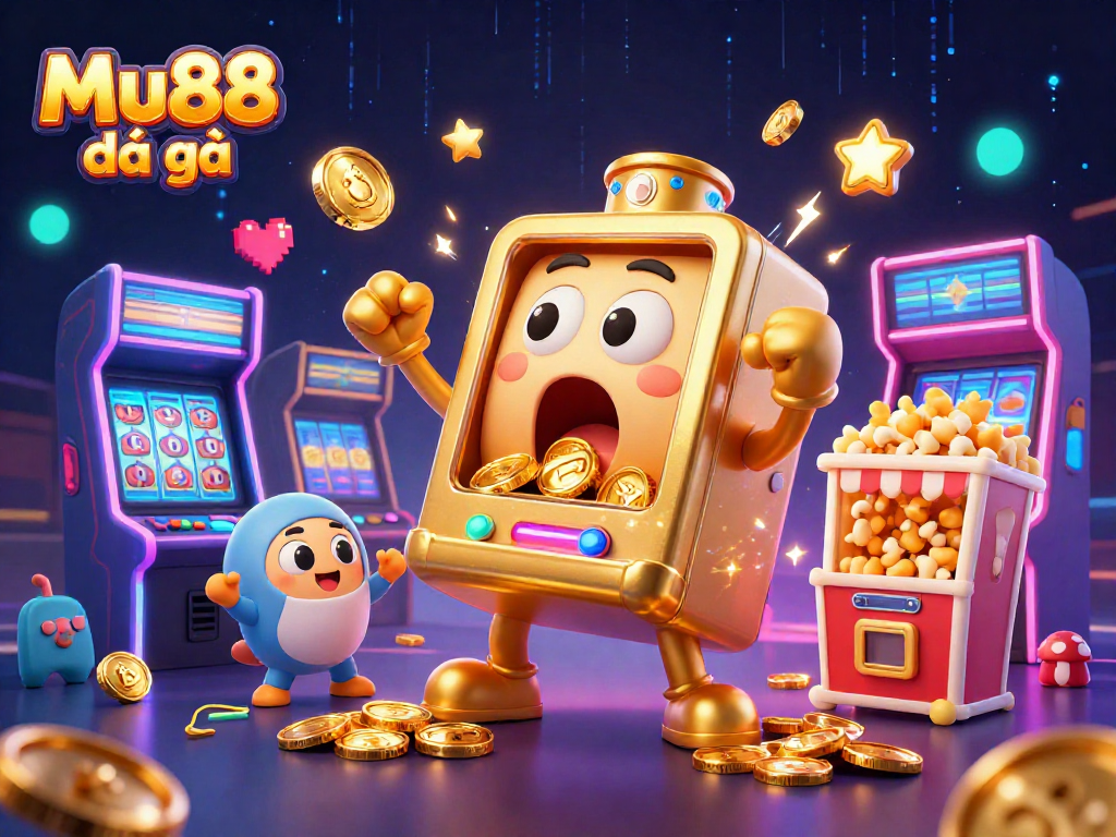 Experience the excitement of Mu88 đá gà with vibrant casino-themed characters and elements bursting with energy.