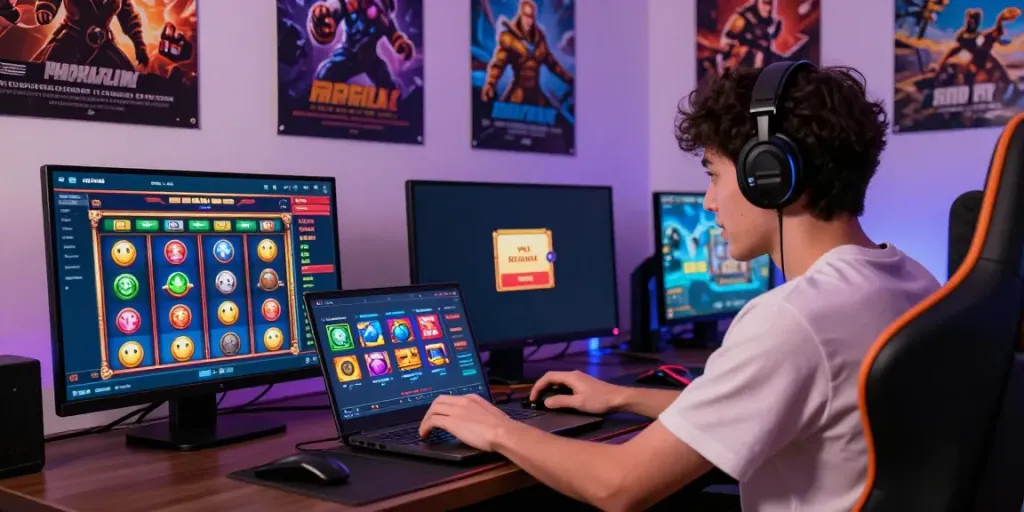 Player enjoying online slot games at https://da88z.net/ in a dynamic gaming environment.