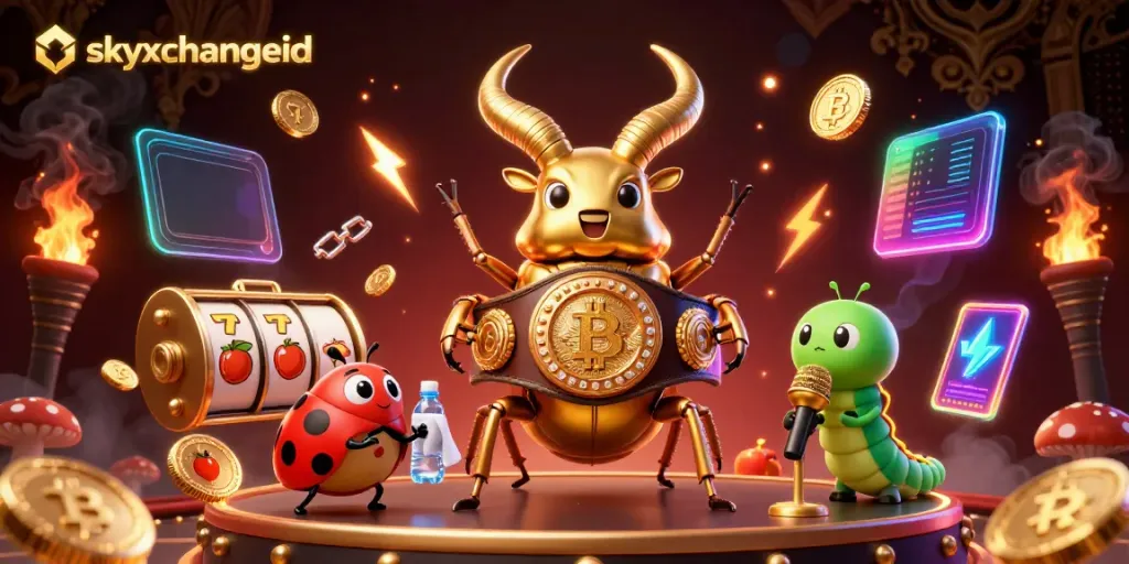 Experience thrilling action on skyxchangeid with a grand boxing match illustration featuring unique casino elements.