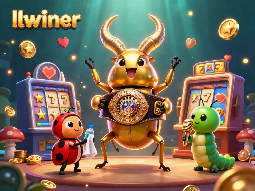 Experience thrilling slots action with llwiner in this vibrant 3D casino scene full of excitement.